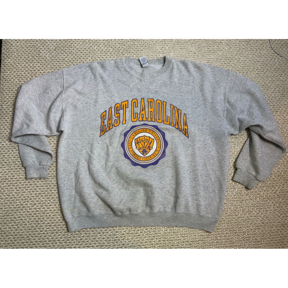 Vintage Soffe Heavy Sweats East Carolina University ECU Sweatshirt Gray XXL USA